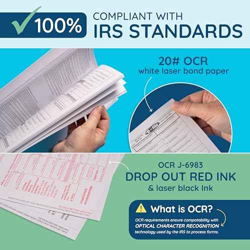 Blue Summit 1099 MISC Forms 2025 with Envelopes, 1099-MISC 4 Part Tax Forms Kit, 50 Vendor Kit of Laser Forms, Compatible with QuickBooks and Accounting Software, 50 Self Seal Envelopes Included
