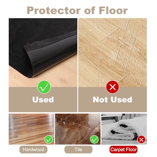 60" x 75" Office Mat for Hardwood Floor with 3D Feather Design,Waterproof&Non-Slip Computer Floors Mat,Utility Office Floor Mats for Rolling Chairs Hardwood,Office Chair Floors Protector for Home&Game