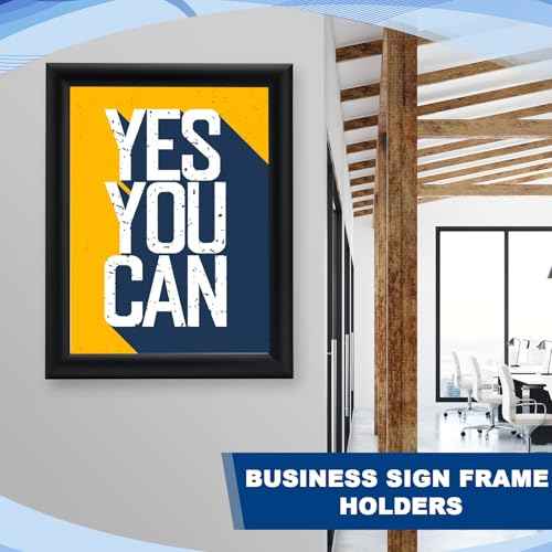 Blulu 2 Pcs Black, 8.5 x 11 Inch, Front Load Easy Open Snap Frame Poster/picture Frame, Metal Frame, Snap Open Sign Holder Frame, Wall Mount or Tabletop