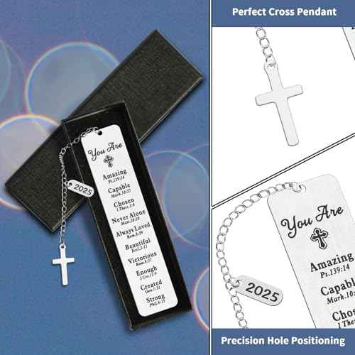 Bible Bookmark, Kaluofan 2025 Christian Bookmarks, Bookmarks for Women, Baptism Gifts for Girl, First Communion Gifts for Girls, Back to School Coming of Age Gifts, Graduation Gifts
