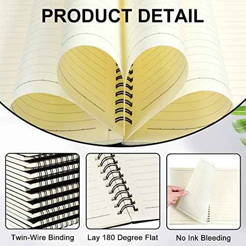 Yahenda Spiral Notebook Bulk A5 Journal Lined 8.3'' x 5.5'' Writing Composition Paper Small Notepad Subject Notebook for Students Office Business Back to School Supplies(Black Color,18 Pcs)