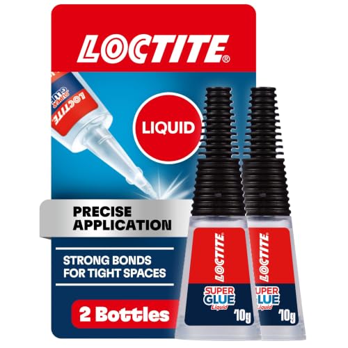Loctite 10g Liquid Longneck Bottle, 2-Pack – Instant Adhesive for Plastic, Wood & Metal with Extra Long Precision Nozzle