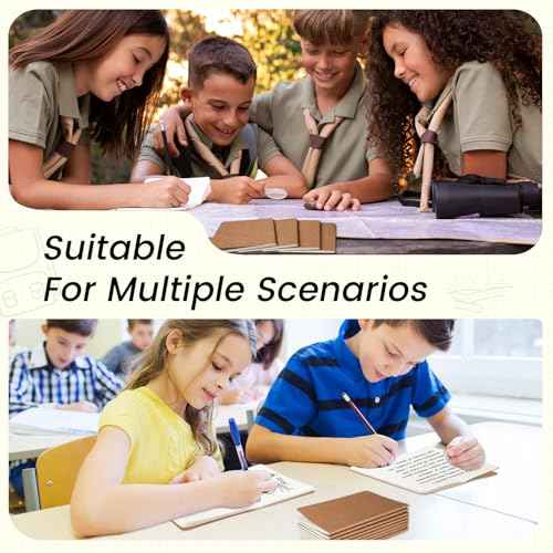 Oucaru 32PCS Mini Notebooks Bulk, 3.5" x 5.5", Brown, 60 Pages Lined Paper Small Pocket Notebook Set, Mini Journal Memo Notepads for Kids, Students, Traveler, School Office Supplies