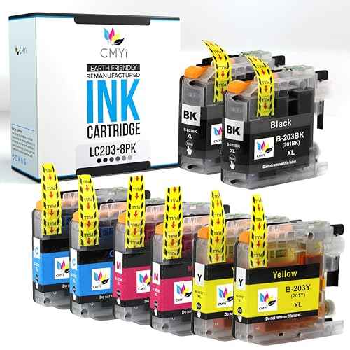 LC203 Replacement Combo Pack Ink Cartridges for Brother DCP-J4120DW, MFC-J4320DW, J4420DW, J460DW, J4620DW, J4625DW, J480DW, J485DW, J5320DW Printers (2 Black, 2 Cyan, 2 Magenta, 2 Yellow)