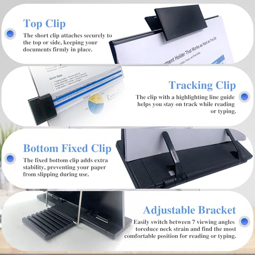 Adjustable Desktop Document Holder Stand for Reading & Typing - Keenjorika