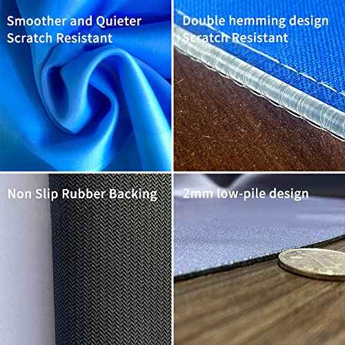 Gaming Chair Mat for Hardwood Floor Non-Slip Round Office Chair Mat for Computer Chair Carpet for Office Gaming Room (Round 47", Black)