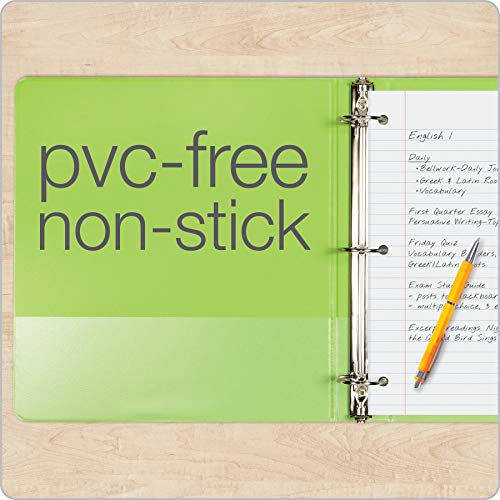 Cardinal 3 Ring Binders 1.5 Inch Pack of 4 - Holds 350 Sheets, ClearVue Presentation View, Non-Stick, Assorted Colors