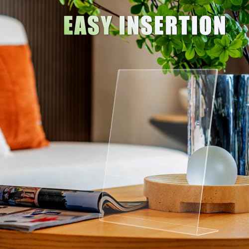 12pack 8.5x11 Acrylic, L Shape Clear Plastic, Menu Holder, Unbreakable Table Sign Holder for Restaurant, Office, School, Store and Home Use