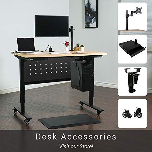 PROGRESSIVE AUTOMATIONS Desk Standing Desk Wheels, Set of 4 Lockable casters for Height Adjustable Electric Desk, Black (DA-11-Black)