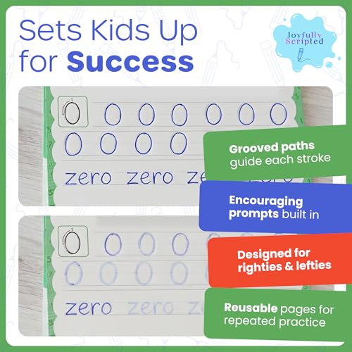 Reusable Grooved Handwriting Practice Books for Kids Age 3-5 with Pens & Affirmations