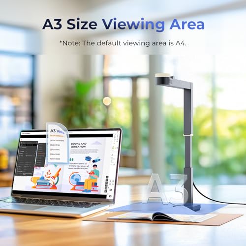 CZUR Fancy S Pro USB 12MP Document Camera for Teachers & Presentations
