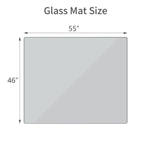 [Tempered Glass] 46" x 55" Glass Chair Mat, Heavy Duty Hard Floor Mat with Round Corner and Polished Edge, Office Chair Mat for Carpet Office Home Hardwood Floor Desk