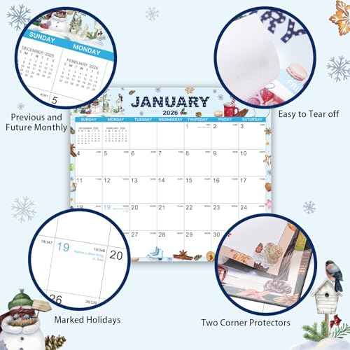 2026 Magnetic Calendar - Magnetic Fridge Calendar 2026, JAN 2026- DEC 2026, 13" ¡¿ 11.5", Tear-off Pad, Magnets Backing, Perfect for Planning - 12 Topics