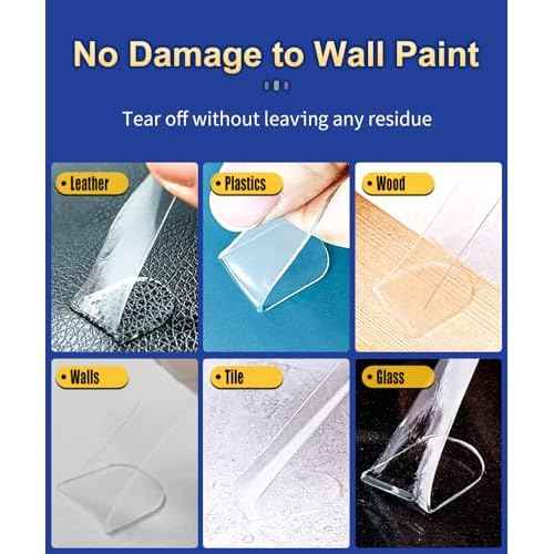 Extra Large Mounting Putty No Residue, Strong Double Sided Glue Adhesive Dots Clear Museum Sticky Tack, Picture Hanging Strips Fixed Posters Decor Craft, 0.6 x 1.38 in (180 Pcs)