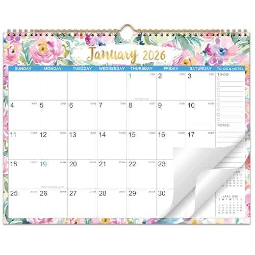 2026 Wall Calendar - January 2026 - December 2026, Calendar 2026, 14.7" x 11.5", 12 Months 2026 Calendar, Spiral Bound, Thick Paper