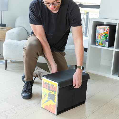Comic Vision Comic Book Storage Box and Comic Book Display [Patent Pending] - Removeable, enclosed top - 2pack