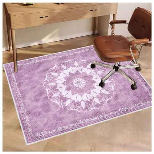 Office Chair Mat for Hard Floors, Desk Chair Rug Protector for Rolling Chair, Anti-Slip Computer Gaming Chair Mat, Carpet Mats for Home Office(Purple,4¡¿5ft/48¡¿60in)