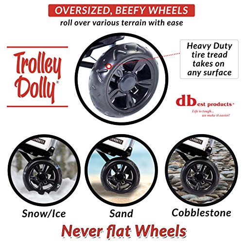 dbest Trolley Dolly Folding Shopping Cart - Black with Removable Bag, 110 lb Capacity