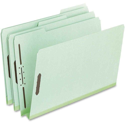 Pendaflex Pressboard Fastener Folders, Letter Size, Light Green, 2" Expansion, 1/3 Cut, 25/BX (17181)