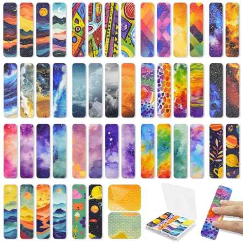 48 Pieces Calm Anxiety Sensory Stickers - Sensory Strips Different Textures with Storage Box for Office - Adult & Teen Stress and Fidget Relief Stickers