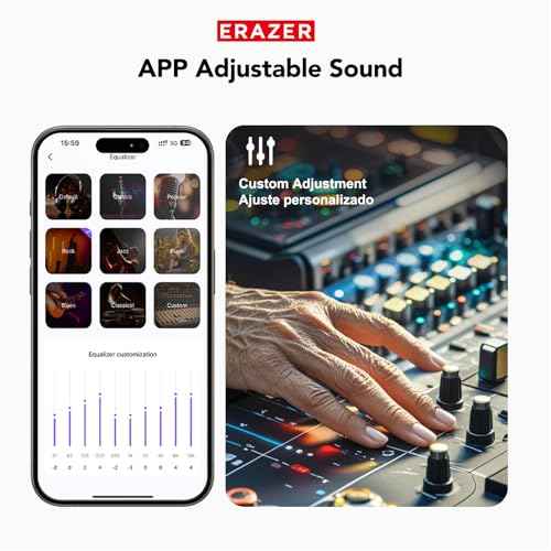 ERAZER XP6 AI Translation Earbuds Real-Time135 Language Translator Earbuds 4-in-1 Translation Headphones Open Ear Wireless Bluetooth 5.4 Ear buds with Charging Case fit iOS&Android for Travel Business