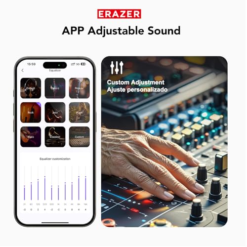QYGCKJ ERAZER XP6 AI Translation Earbuds Black – Real-Time 165 Languages, Bluetooth 5.4, Touchscreen Charging Case
