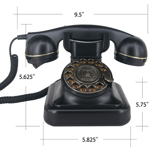 GHYTMTHOT Rotary Phone, Vintage Landline Rotary Black Vintage Phone, Used for Home and Office Desk.