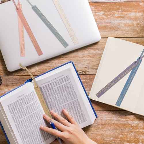 Skyygemm 10 Pcs Christian Bookmarks for Women Leather Bookmarks Handmade Bible Christian Gifts for Women Book Lovers Readers Church Book Club(Pastel)