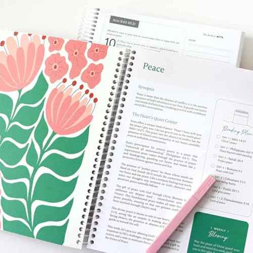 The Bible In A Year: A 52-Week Study, Spiral Bible Study Guide, 52-Week Bible Study Plan | with Note Taking Space, A Yearlong Bible Study for Women (A4)