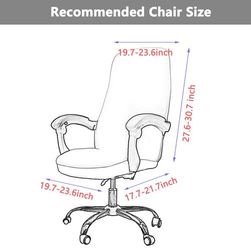 Melaluxe Office Chair Cover with Armrest Covers， Universal Stretch Desk Chair Cover, Computer Chair Slipcovers (Size: L) - Black