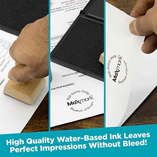 MaxMark Premium Refill Ink with Control Tip Bottle for Self-Inking Stamps, Black Color - 2 oz.