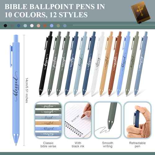 Kosiz 24 Sets/48 Pcs Christian Gifts Bulk Religious Prayer Journal Inspirational Scripture Notebooks with Bible Pen Christmas Church Gift for Women Men Grandparents Pastor Sunday School (Boho Color)
