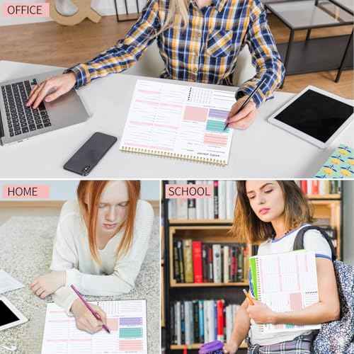 Weekly To Do List Notepad, 8.5''x11'' Weekly Desk Planners with 52 Tear Off Sheets Undated Planner Habit Tracker & Productivity Organizer for Home and Work, Pink