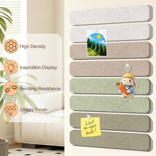 Linen Dusk Felt Bulletin Board Strips 8 Pack - Cork Board Alternative for Wall Decor