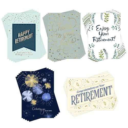 Hallmark Business Bulk 25 Pack Assorted Corporate Retirement Cards for Customers & Employees (Congrats, Cheers & Celebrations), 5 x 7 Cards, Message Inside, Envelopes Included