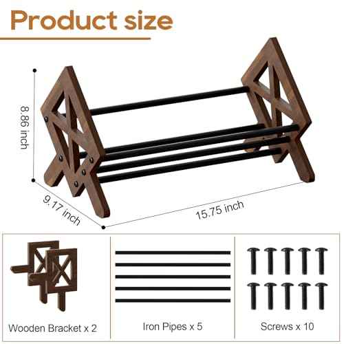 Desktop Bookshelf Organizer, Wood Office Tabletop Book Storage Rack, Tilting Bookcase for Books/CDs/Magazine Display (Black)