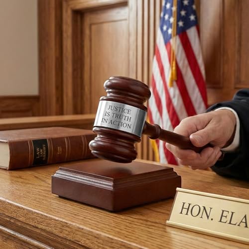 Personalized Wooden Gavel and Sound Block Set with Engraved Silver Band - Professional Judge, Auction, Ceremony Gift