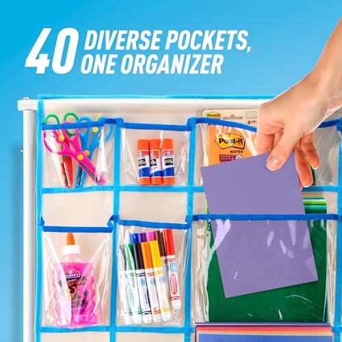 Craft Rolling Cart with Wheels - 40 Storage Pockets - Portable Organizer for Arts & Craft Supplies