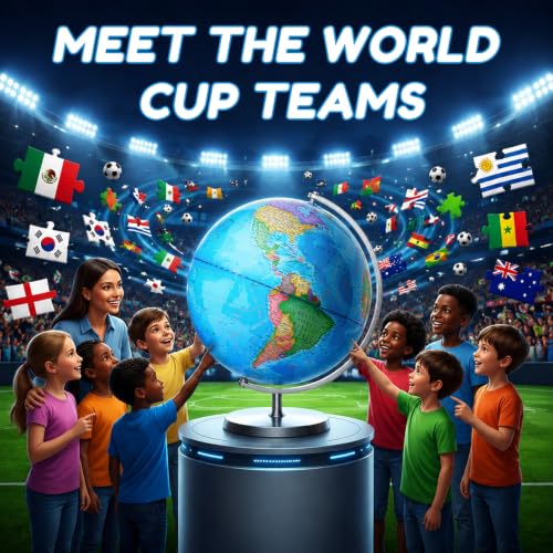 Blue 13-Inch World Globe with Metal Stand - HD Political Map for Learning & Decor