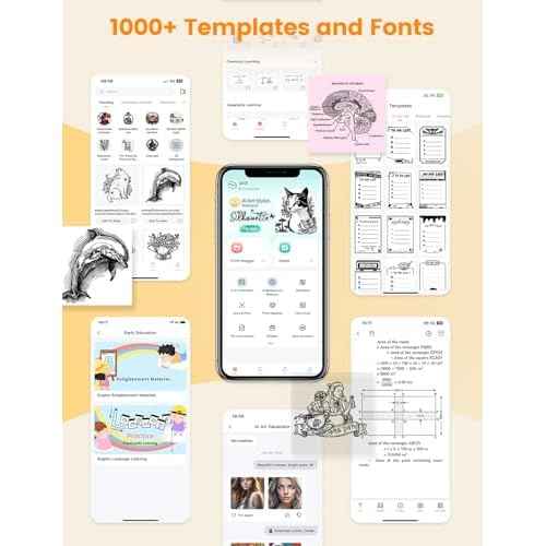 Memoking Sticker Printer - Portable Mini Printer Q02E, Pocket Impresora Port?til Inkless Print Pod Small Thermal Sticker Maker Receipt Printer, for Study Note, Diagrams, Scrapbook, Journal, Gift, DIY