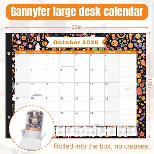 Gannyfer 2026 Desk Calendar, 18-Month Large Desk Calendar, Use Now Until Dec 2026, 22" x 17" Desktop Pad Calendar, with To-Do List, Thick Paper, Large Grid Layout (6 Stickers Included)