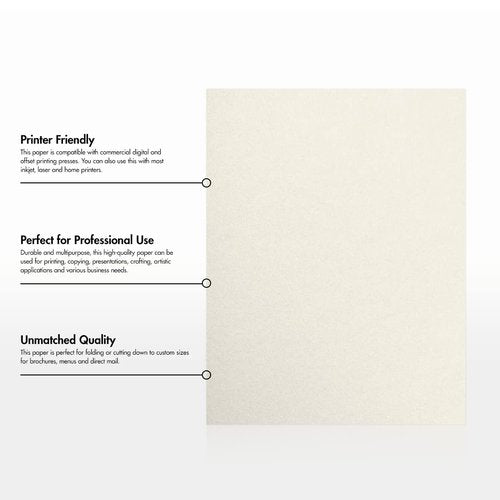 LUXPaper 8.5" x 11" Paper | Letter Size | Quartz Metallic | 80lb. Text | 250 Qty
