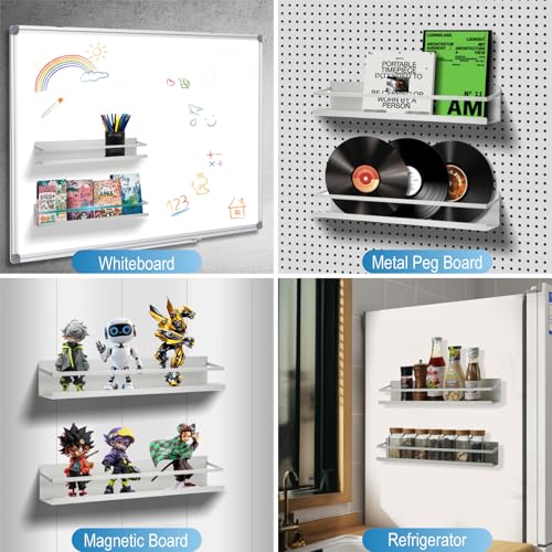 VANPET White Metal Magnetic Book Shelf for Whiteboard Classroom Office - Teacher Kids Display