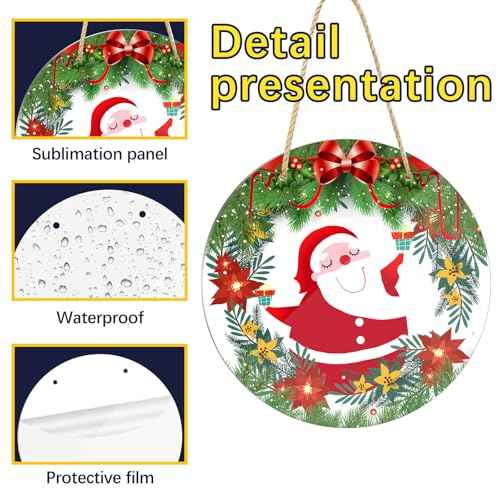 12 pcs sublimation door hanger blanks,10 inch metal circle Unfinished Blank Sign Door Hanger,sublimation sign blanks,sublimation ornament blank decorative door hanger