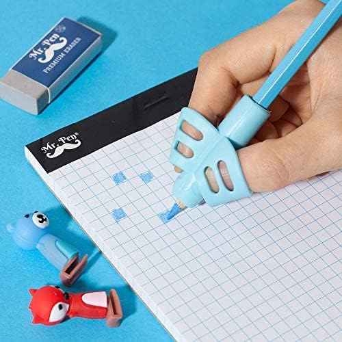 Mr. Pen- Pencil Grips for Kids Handwriting, 20 PCS (10 Finger Grips+10 Clips), Pencil Holder, Grippers, Pen Grip