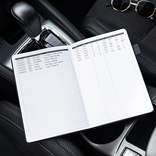 Clever Fox Auto Mileage Log Book, A5 (5.8x8.3in) Black, Pack of 2 – 1,674 Entries