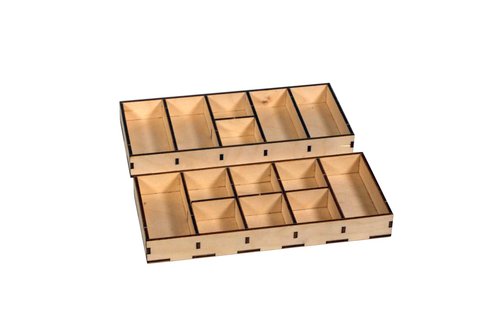 The Broken Token Fireball Island Compatible Game Crate - Wooden Storage Box with Multiple Trays