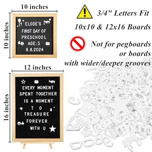 C CRYSTAL LEMON 394-Piece Letter Board Letters ? 3/4-Inch White Letters, Numbers & Symbols ? Felt Board Accessories for Changeable Message Boards