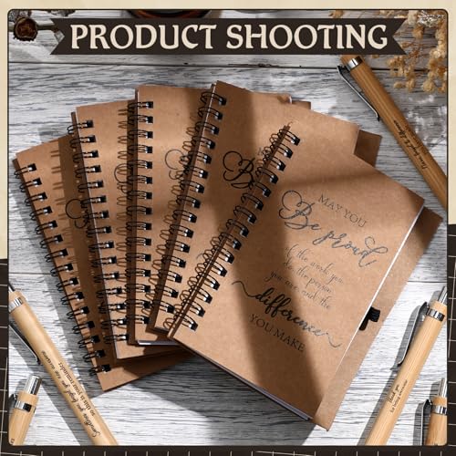 Tenceur 50 Pack Employee Appreciation Gifts Bulk Inspirational Spiral Notebooks with Motivational Pens Thank You Gifts for Staff Teacher Coworker Christmas Gift