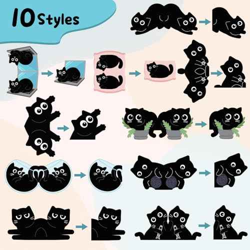 10 Pcs Cat Magnetic Bookmarks Cute Bookmark Black Cats Book Marks Christmas Stocking Stuffers for Reading Women Teens Girls Book Cat Lovers Gifts
